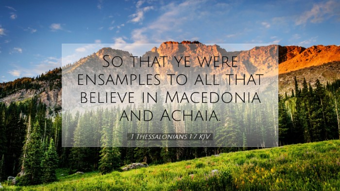 Picture 07 - 1 Thessalonians 1:7 KJV Desktop Wallpaper - So that ye were ensamples to all that believe in - Desktop Bible Verse Wallpaper