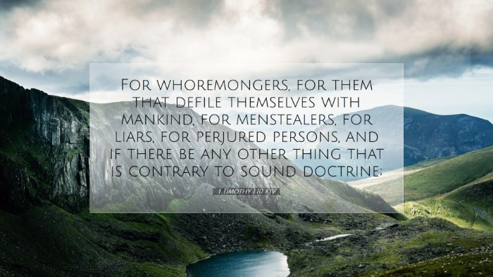 Picture 07 - 1 Timothy 1:10 KJV Desktop Wallpaper - For whoremongers, for them that defile themselves - Desktop Bible Verse Wallpaper