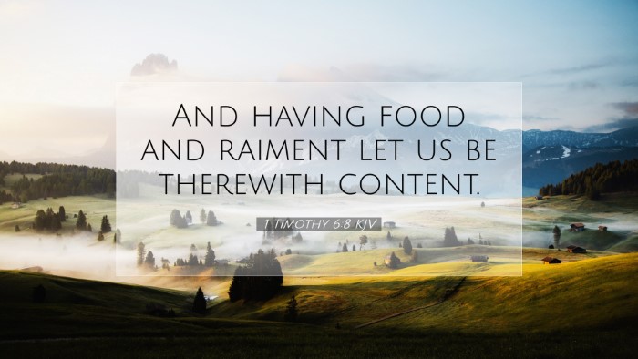 Picture 07 - 1 Timothy 6:8 KJV Desktop Wallpaper - And having food and raiment let us be therewith - Desktop Bible Verse Wallpaper