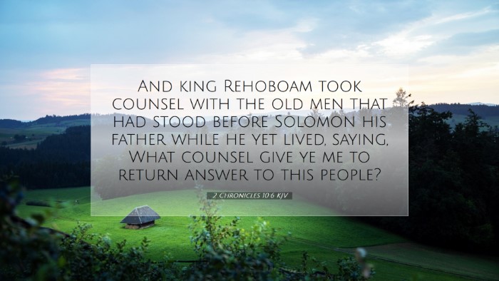 Picture 07 - 2 Chronicles 10:6 KJV Desktop Wallpaper - And king Rehoboam took counsel with the old men - Desktop Bible Verse Wallpaper