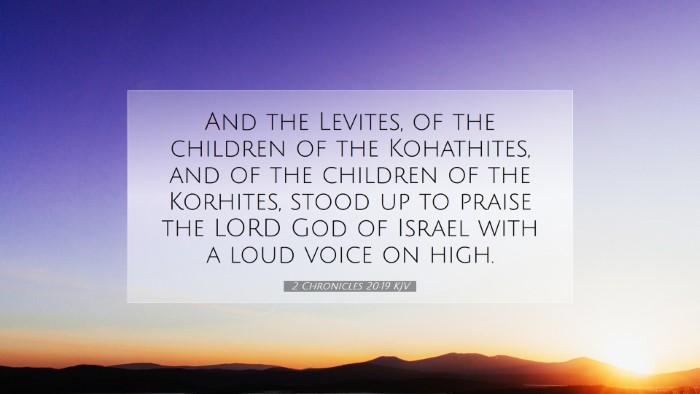 Picture 07 - 2 Chronicles 20:19 KJV Desktop Wallpaper - And the Levites, of the children of the - Desktop Bible Verse Wallpaper
