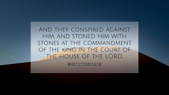 Picture 07 - 2 Chronicles 24:21 KJV Desktop Wallpaper - And they conspired against him, and stoned him - Desktop Bible Verse Wallpaper