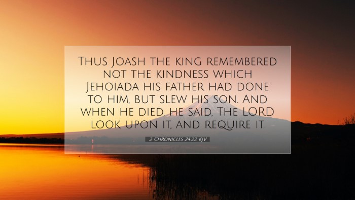 Picture 07 - 2 Chronicles 24:22 KJV Desktop Wallpaper - Thus Joash the king remembered not the kindness - Desktop Bible Verse Wallpaper