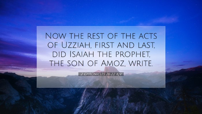 Picture 07 - 2 Chronicles 26:22 KJV Desktop Wallpaper - Now the rest of the acts of Uzziah, first and - Desktop Bible Verse Wallpaper
