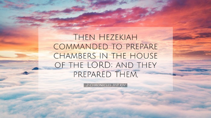 Picture 07 - 2 Chronicles 31:11 KJV Desktop Wallpaper - Then Hezekiah commanded to prepare chambers in - Desktop Bible Verse Wallpaper