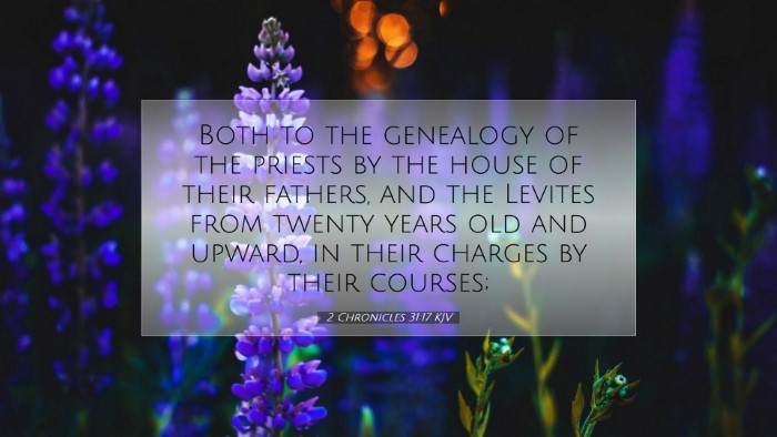 Picture 07 - 2 Chronicles 31:17 KJV Desktop Wallpaper - Both to the genealogy of the priests by the house - Desktop Bible Verse Wallpaper