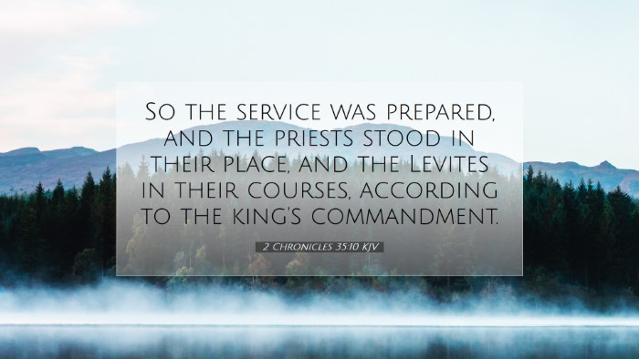 Picture 07 - 2 Chronicles 35:10 KJV Desktop Wallpaper - So the service was prepared, and the priests - Desktop Bible Verse Wallpaper