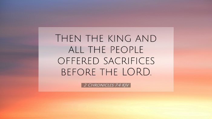 Picture 07 - 2 Chronicles 7:4 KJV Desktop Wallpaper - Then the king and all the people offered - Desktop Bible Verse Wallpaper