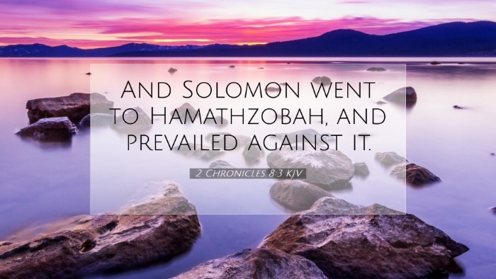 Picture 07 - 2 Chronicles 8:3 KJV Desktop Wallpaper - And Solomon went to Hamathzobah, and prevailed - Desktop Bible Verse Wallpaper