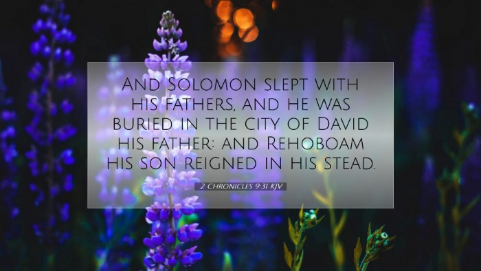 Picture 07 - 2 Chronicles 9:31 KJV Desktop Wallpaper - And Solomon slept with his fathers, and he was - Desktop Bible Verse Wallpaper