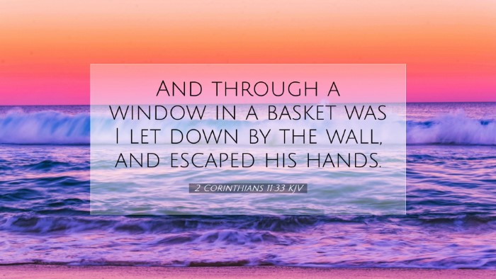 Picture 07 - 2 Corinthians 11:33 KJV Desktop Wallpaper - And through a window in a basket was I let down - Desktop Bible Verse Wallpaper