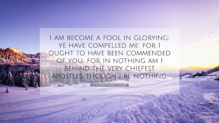 Picture 07 - 2 Corinthians 12:11 KJV Desktop Wallpaper - I am become a fool in glorying; ye have compelled - Desktop Bible Verse Wallpaper