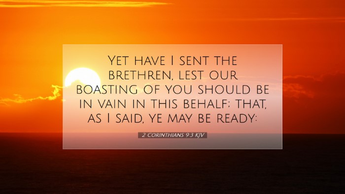 Picture 07 - 2 Corinthians 9:3 KJV Desktop Wallpaper - Yet have I sent the brethren, lest our boasting - Desktop Bible Verse Wallpaper
