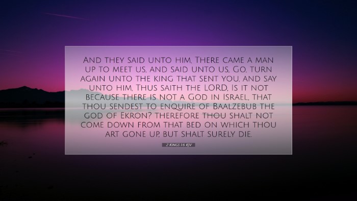 Picture 07 - 2 Kings 1:6 KJV Desktop Wallpaper - And they said unto him, There came a man up to - Desktop Bible Verse Wallpaper