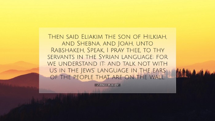 Picture 07 - 2 Kings 18:26 KJV Desktop Wallpaper - Then said Eliakim the son of Hilkiah, and Shebna, - Desktop Bible Verse Wallpaper