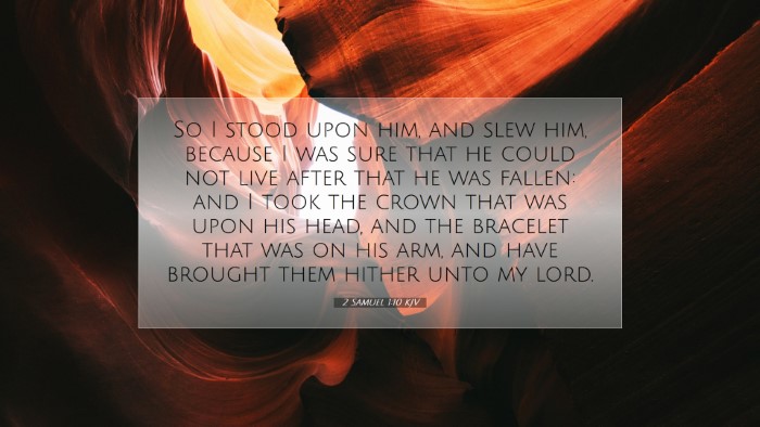 Picture 07 - 2 Samuel 1:10 KJV Desktop Wallpaper - So I stood upon him, and slew him, because I was - Desktop Bible Verse Wallpaper