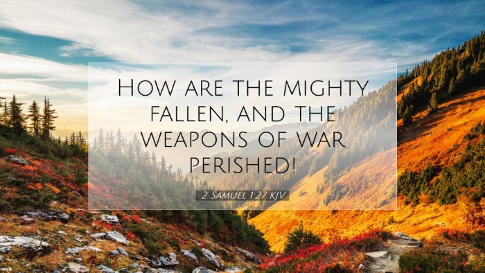 Picture 07 - 2 Samuel 1:27 KJV Desktop Wallpaper - How are the mighty fallen, and the weapons of war - Desktop Bible Verse Wallpaper