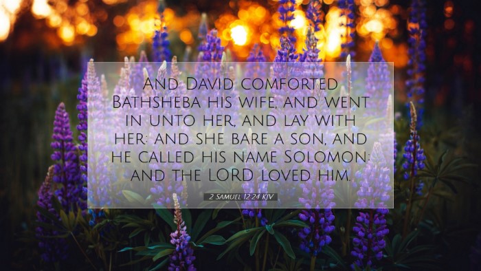 Picture 07 - 2 Samuel 12:24 KJV Desktop Wallpaper - And David comforted Bathsheba his wife, and went - Desktop Bible Verse Wallpaper