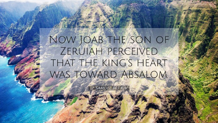 Picture 07 - 2 Samuel 14:1 KJV Desktop Wallpaper - Now Joab the son of Zeruiah perceived that the - Desktop Bible Verse Wallpaper