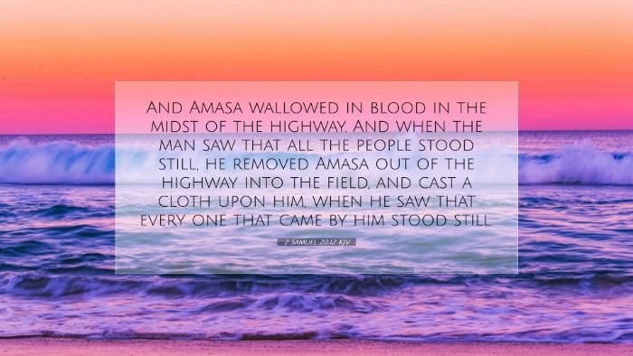 Picture 07 - 2 Samuel 20:12 KJV Desktop Wallpaper - And Amasa wallowed in blood in the midst of the - Desktop Bible Verse Wallpaper