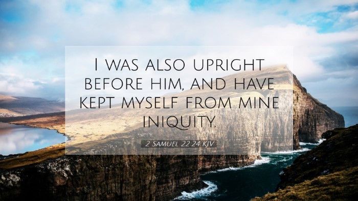Picture 07 - 2 Samuel 22:24 KJV Desktop Wallpaper - I was also upright before him, and have kept - Desktop Bible Verse Wallpaper