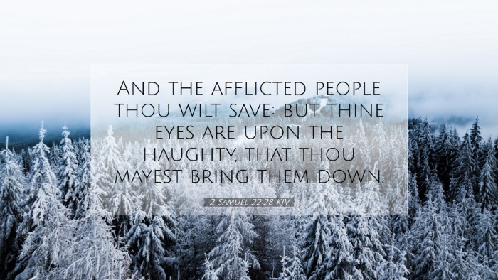 Picture 07 - 2 Samuel 22:28 KJV Desktop Wallpaper - And the afflicted people thou wilt save: but - Desktop Bible Verse Wallpaper