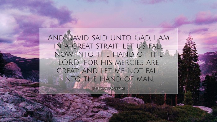 Picture 07 - 2 Samuel 24:14 KJV Desktop Wallpaper - And David said unto Gad, I am in a great strait: - Desktop Bible Verse Wallpaper