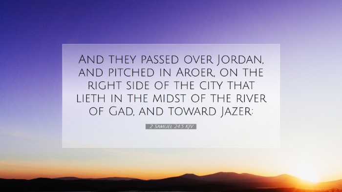 Picture 07 - 2 Samuel 24:5 KJV Desktop Wallpaper - And they passed over Jordan, and pitched in - Desktop Bible Verse Wallpaper