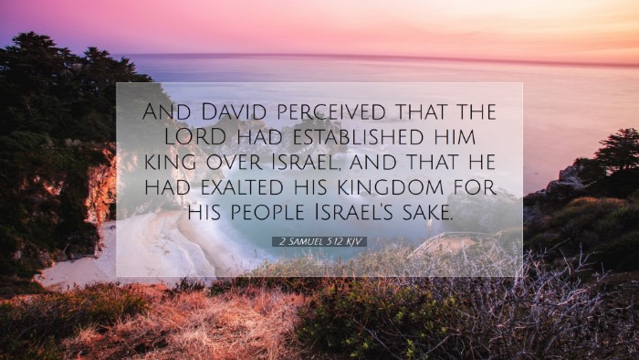 Picture 07 - 2 Samuel 5:12 KJV Desktop Wallpaper - And David perceived that the LORD had established - Desktop Bible Verse Wallpaper
