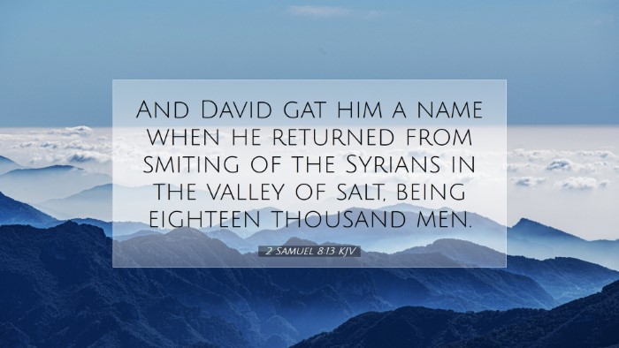 Picture 07 - 2 Samuel 8:13 KJV Desktop Wallpaper - And David gat him a name when he returned from - Desktop Bible Verse Wallpaper