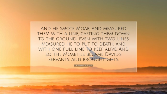 Picture 07 - 2 Samuel 8:2 KJV Desktop Wallpaper - And he smote Moab, and measured them with a line, - Desktop Bible Verse Wallpaper