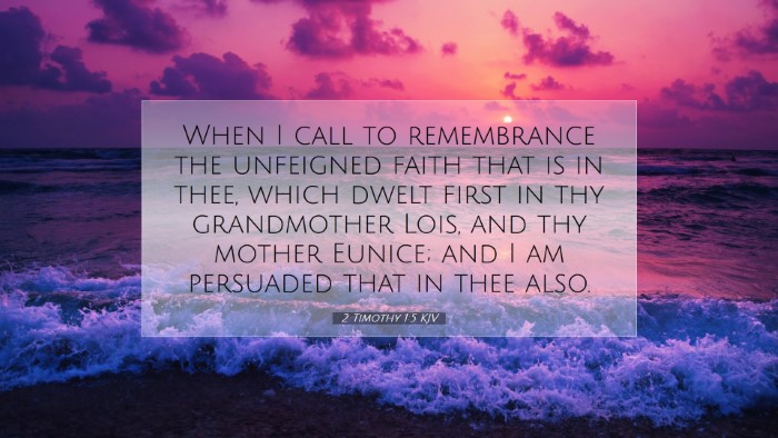 Picture 07 - 2 Timothy 1:5 KJV Desktop Wallpaper - When I call to remembrance the unfeigned faith - Desktop Bible Verse Wallpaper
