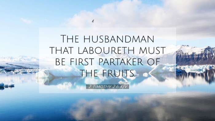Picture 07 - 2 Timothy 2:6 KJV Desktop Wallpaper - The husbandman that laboureth must be first - Desktop Bible Verse Wallpaper