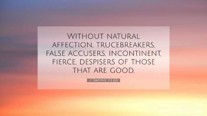 Picture 07 - 2 Timothy 3:3 KJV Desktop Wallpaper - Without natural affection, trucebreakers, false - Desktop Bible Verse Wallpaper