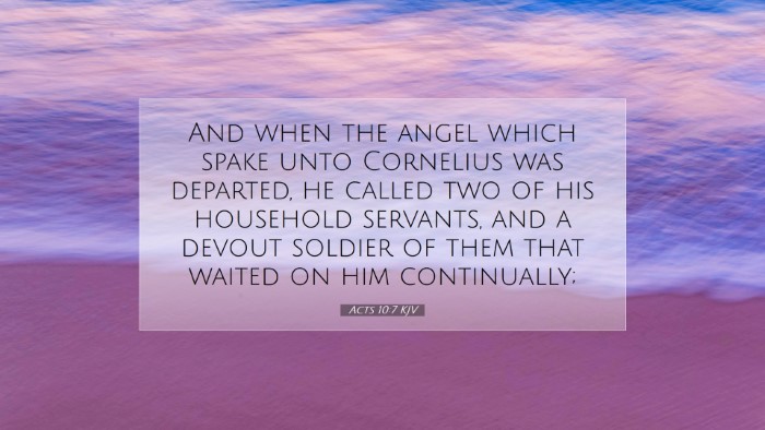 Picture 07 - Acts 10:7 KJV Desktop Wallpaper - And when the angel which spake unto Cornelius was - Desktop Bible Verse Wallpaper