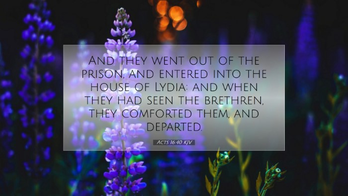 Picture 07 - Acts 16:40 KJV Desktop Wallpaper - And they went out of the prison, and entered into - Desktop Bible Verse Wallpaper