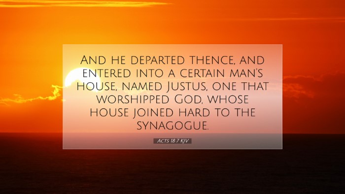 Picture 07 - Acts 18:7 KJV Desktop Wallpaper - And he departed thence, and entered into a - Desktop Bible Verse Wallpaper