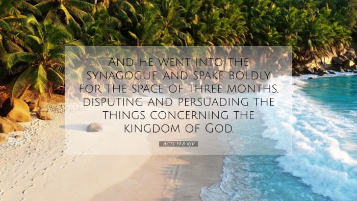 Picture 07 - Acts 19:8 KJV Desktop Wallpaper - And he went into the synagogue, and spake boldly - Desktop Bible Verse Wallpaper