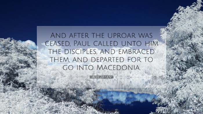 Picture 07 - Acts 20:1 KJV Desktop Wallpaper - And after the uproar was ceased, Paul called unto - Desktop Bible Verse Wallpaper