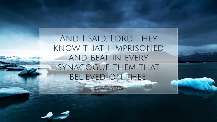 Picture 07 - Acts 22:19 KJV Desktop Wallpaper - And I said, Lord, they know that I imprisoned and - Desktop Bible Verse Wallpaper