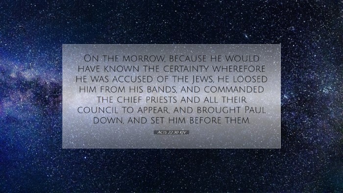 Picture 07 - Acts 22:30 KJV Desktop Wallpaper - On the morrow, because he would have known the - Desktop Bible Verse Wallpaper