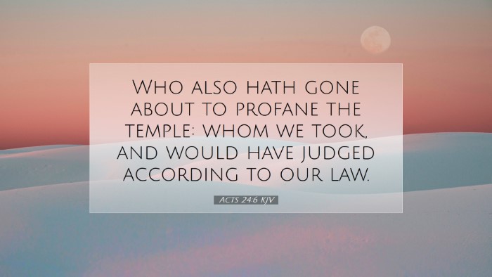 Picture 07 - Acts 24:6 KJV Desktop Wallpaper - Who also hath gone about to profane the temple: - Desktop Bible Verse Wallpaper