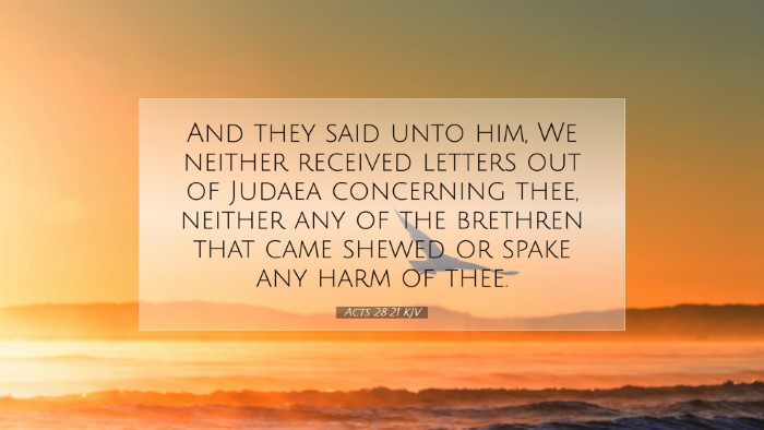 Picture 07 - Acts 28:21 KJV Desktop Wallpaper - And they said unto him, We neither received - Desktop Bible Verse Wallpaper