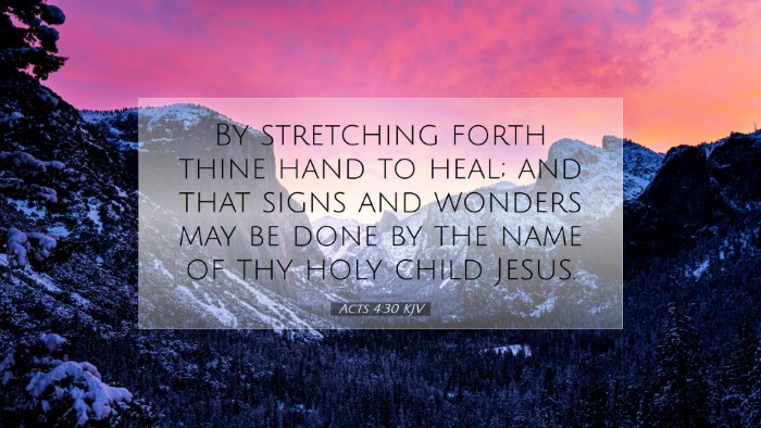 Picture 07 - Acts 4:30 KJV Desktop Wallpaper - By stretching forth thine hand to heal; and that - Desktop Bible Verse Wallpaper