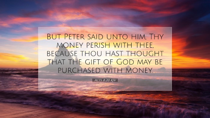 Picture 07 - Acts 8:20 KJV Desktop Wallpaper - But Peter said unto him, Thy money perish with - Desktop Bible Verse Wallpaper