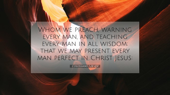 Picture 07 - Colossians 1:28 KJV Desktop Wallpaper - Whom we preach, warning every man, and teaching - Desktop Bible Verse Wallpaper