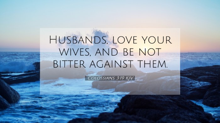 Picture 07 - Colossians 3:19 KJV Desktop Wallpaper - Husbands, love your wives, and be not bitter - Desktop Bible Verse Wallpaper