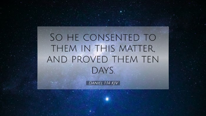 Picture 07 - Daniel 1:14 KJV Desktop Wallpaper - So he consented to them in this matter, and - Desktop Bible Verse Wallpaper