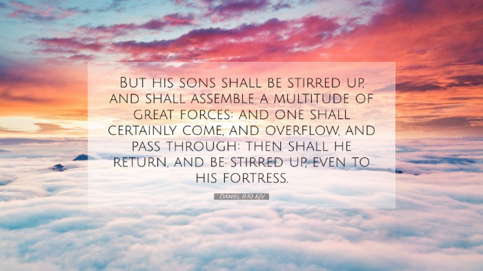 Picture 07 - Daniel 11:10 KJV Desktop Wallpaper - But his sons shall be stirred up, and shall - Desktop Bible Verse Wallpaper