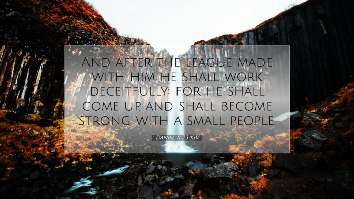 Picture 07 - Daniel 11:23 KJV Desktop Wallpaper - And after the league made with him he shall work - Desktop Bible Verse Wallpaper